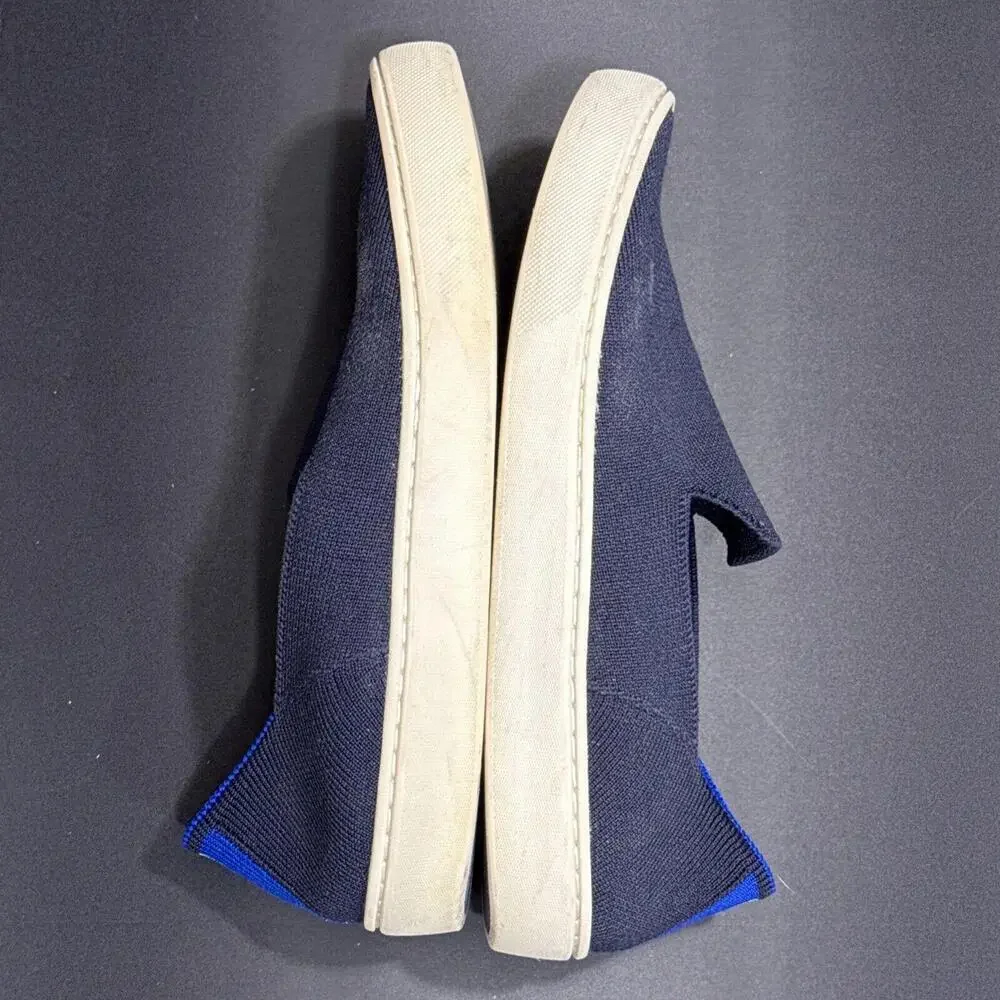 Rothys Navy Blue Classic Slide Sneakers Preppy‎ Quiet Luxury Designer 7.5 Women